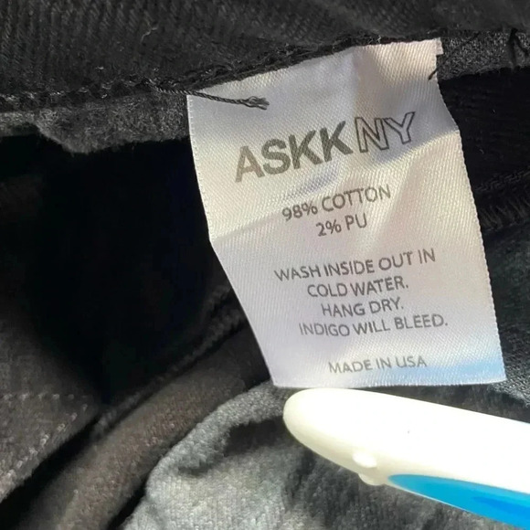 NWT AskkNY Slim Crop Wide Leg Jeans Black Resin size 32 - Picture 9 of 10